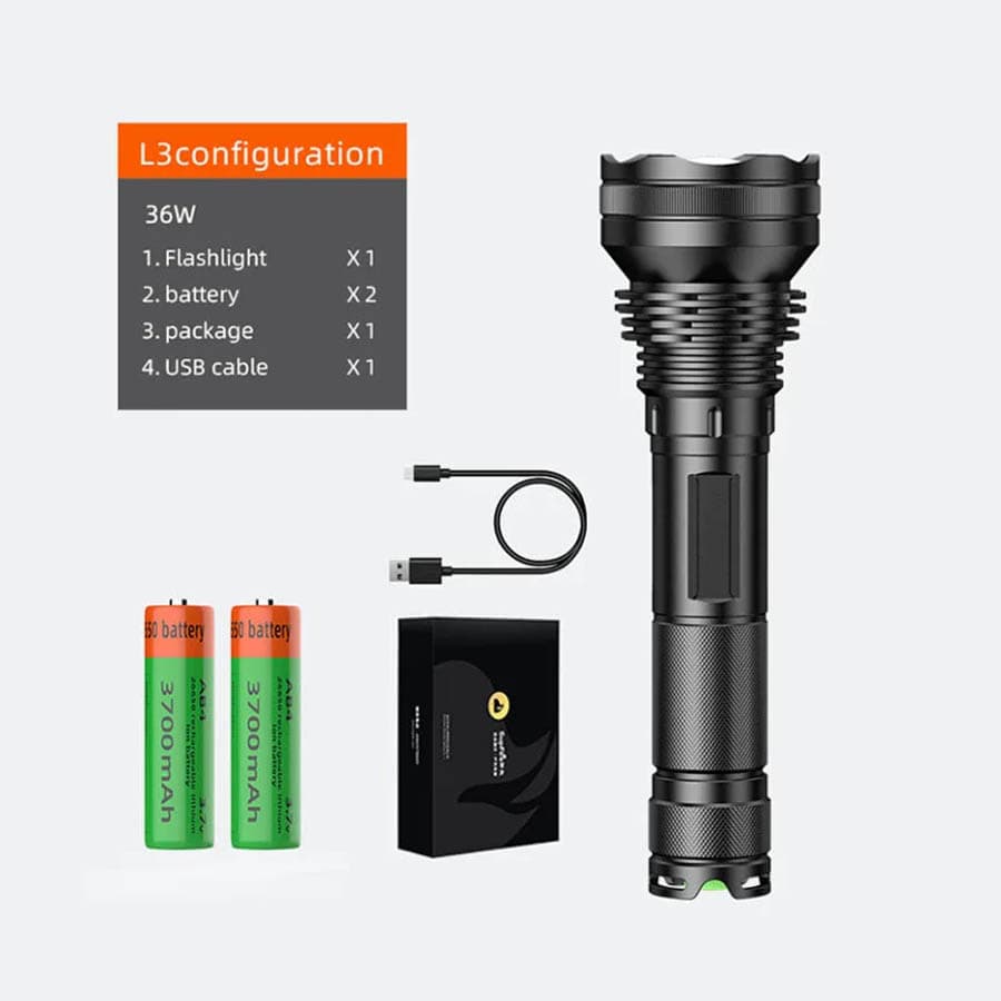 چراغ قوه قدرتمند ضدآب LED P90 — تصویر ۴