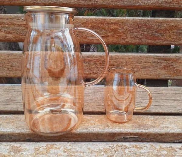 پارچ و لیوان پیرکس رنگ شامپاینی برند Arow — تصویر ۴