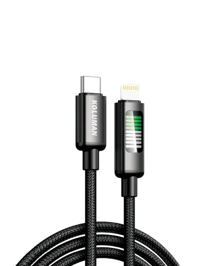کابل Type-C به Type-C کولومن KD-90 -با نشانگر LED وضعیت شارژ — تصویر ۳