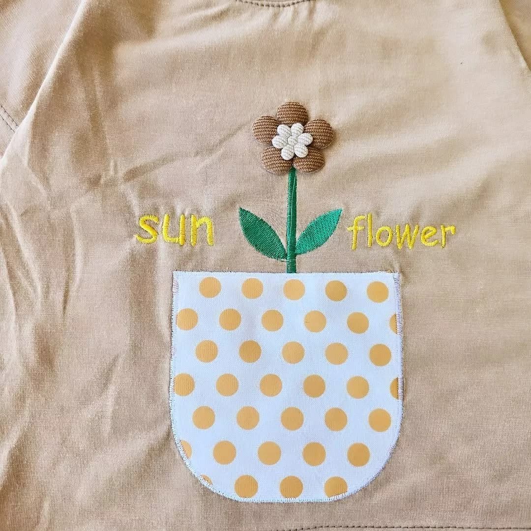 تیشرت شلوارک گل آفتابگردان sun flower کد ۴۶۳۹ — تصویر ۲