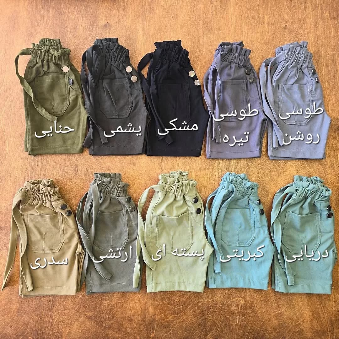 شلوارک کتان طرح مام فیت کد 4581 — تصویر ۲