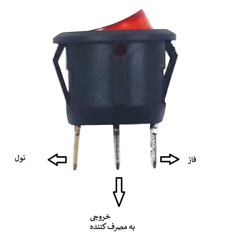 کلید راکر گرد دو حالته سه پایه بسته 4 عددی — تصویر ۲