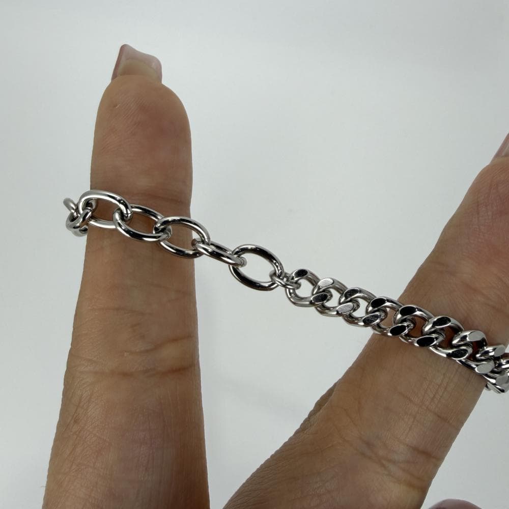 دستبند ژوپینگ دخترانه آبکاری نقره ای کد 84 — تصویر ۲