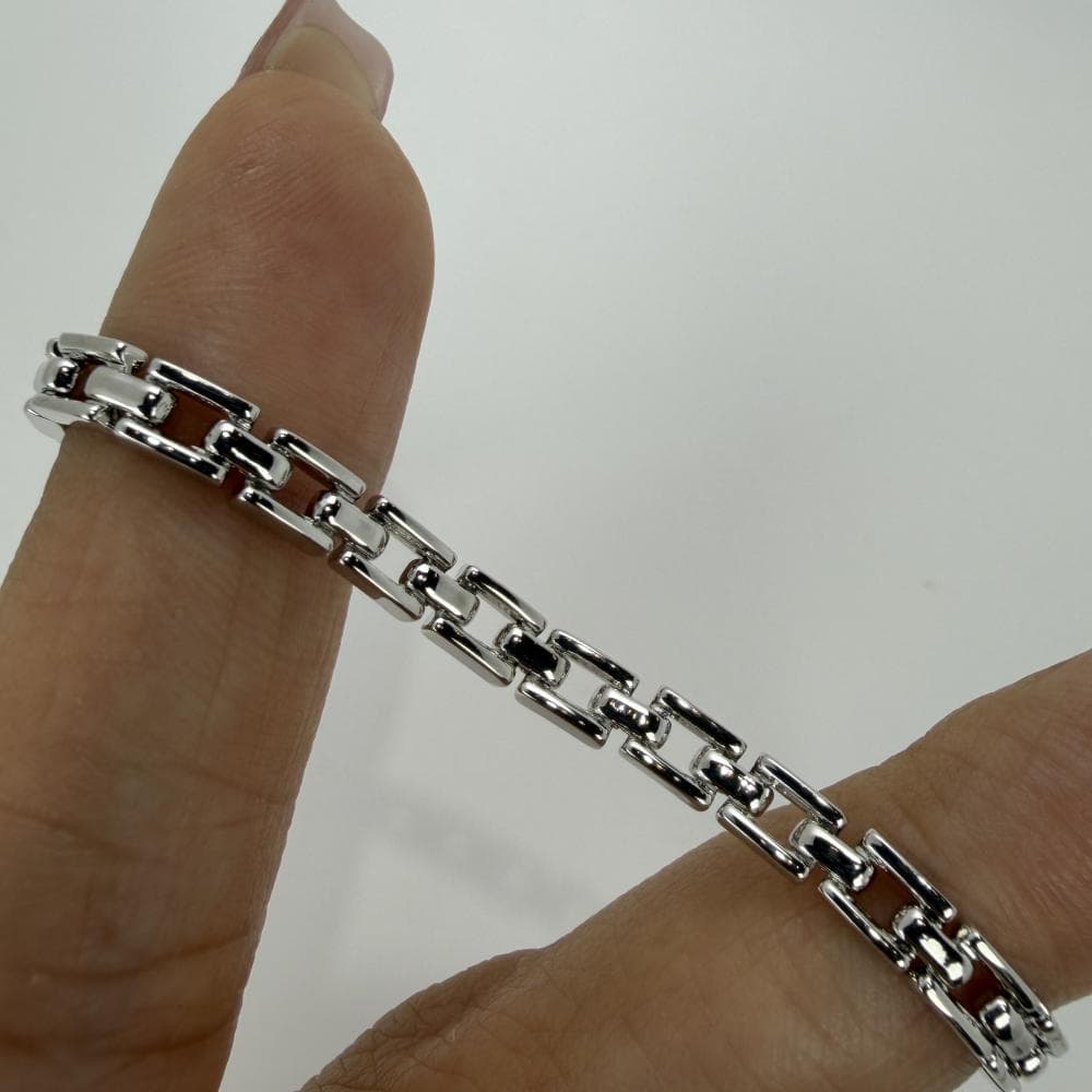 دستبند ژوپینگ دخترانه آبکاری نقره ای کد 83 — تصویر ۳