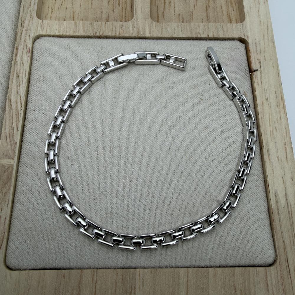 دستبند ژوپینگ دخترانه آبکاری نقره ای کد 83