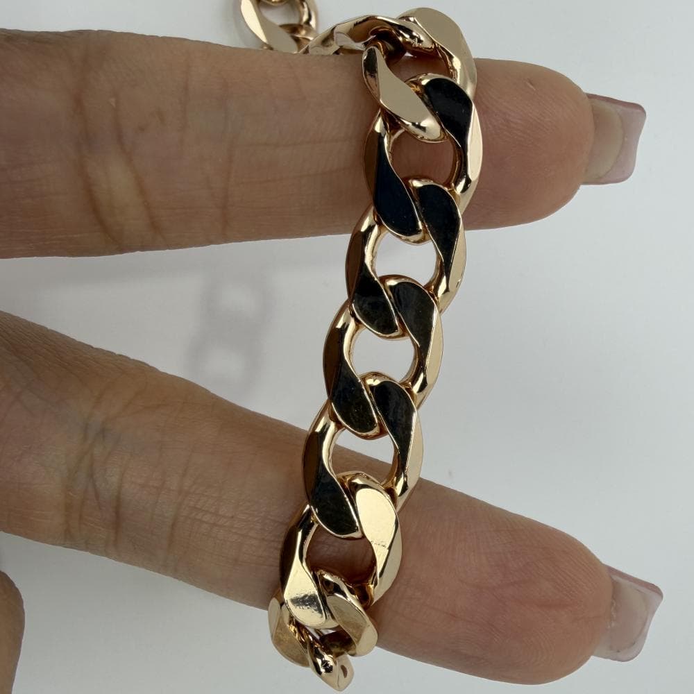دستبند ژوپینگ دخترانه آبکاری طلایی کد 67 — تصویر ۲