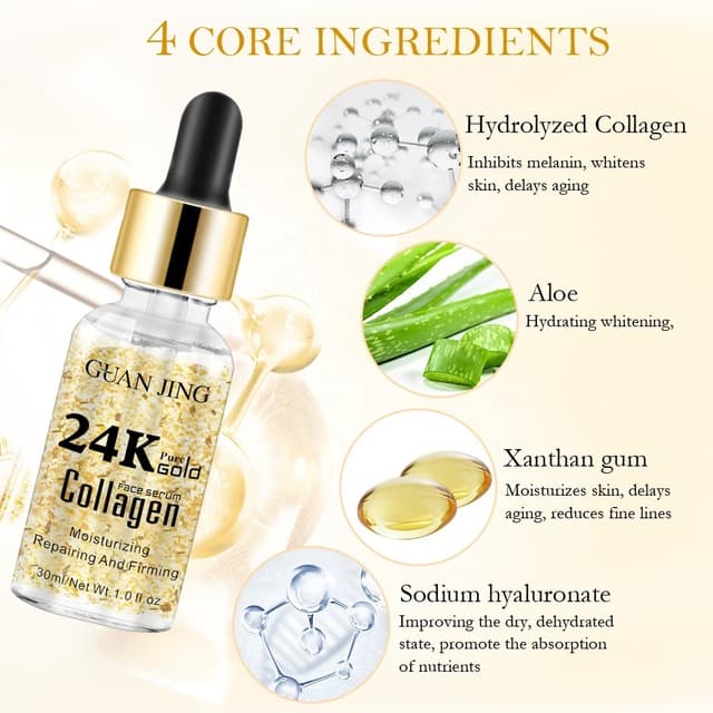 سرم صورت طلا گوان جانگ مدل طلای کلاژن 24K — تصویر ۴