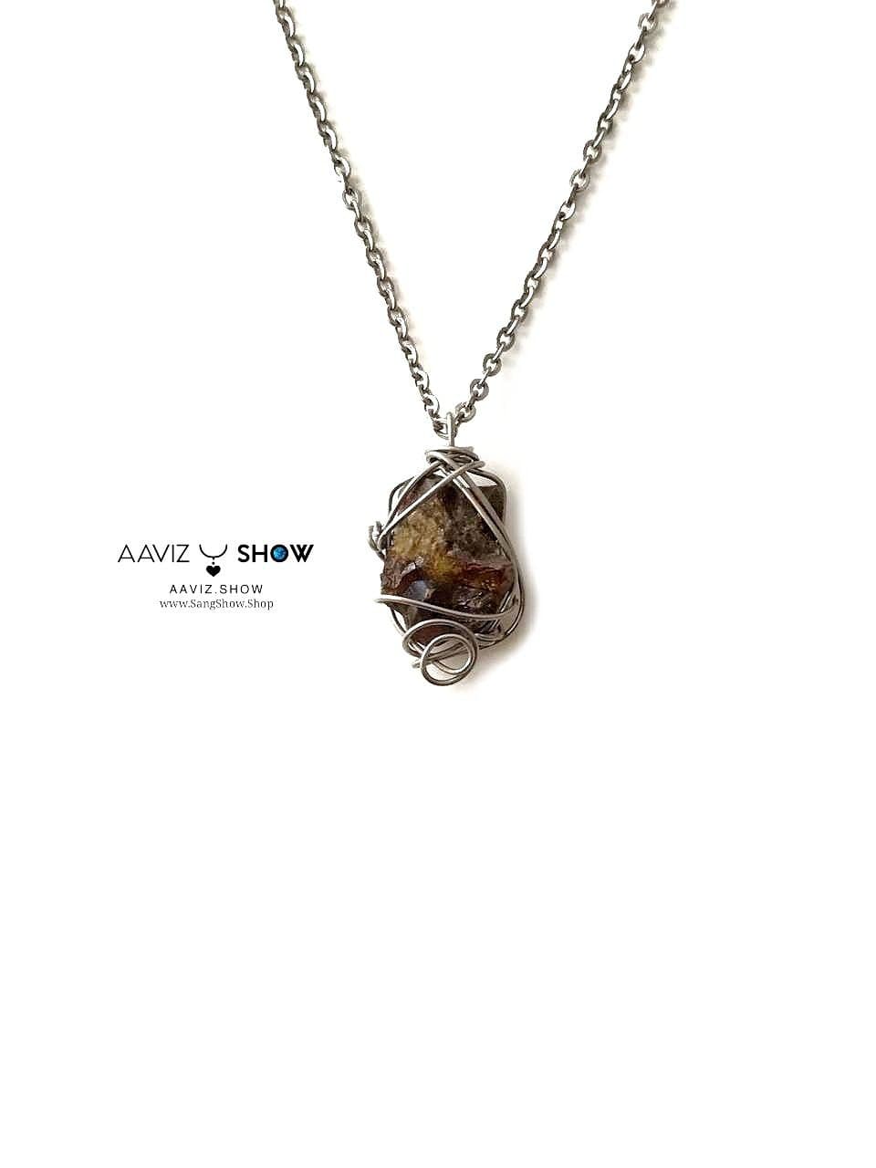گردنبند بلور گارنت عسلی نمونه استثنایی و اصل و معدنی A1120