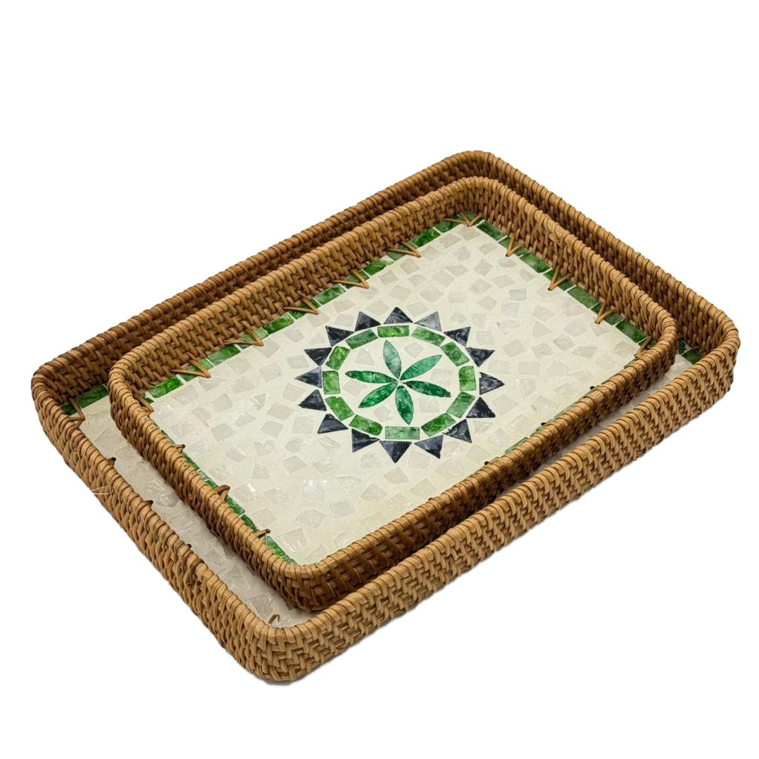 سینی راتان در دو سایز بدون دسته — تصویر ۳