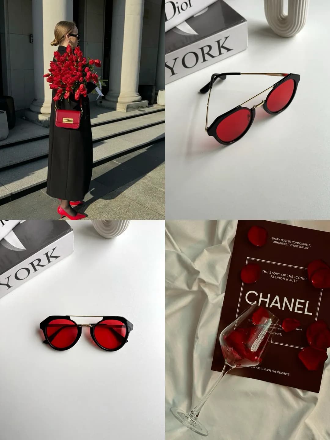 عينك آفتابي برند Chanel زنانه قرمز ترند يووي 400