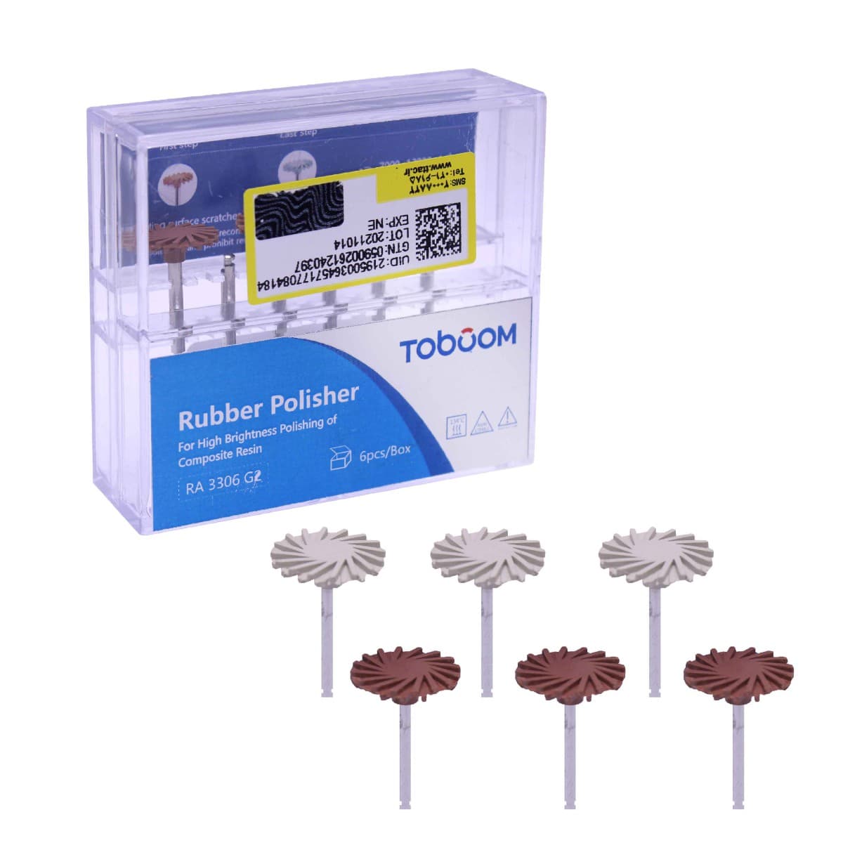 کیت مولت ( دیسک خورشیدی ) ۶ عددی پرداخت کامپوزیت 2 رنگ توبوم Toboom Rubber Polisher — تصویر ۲