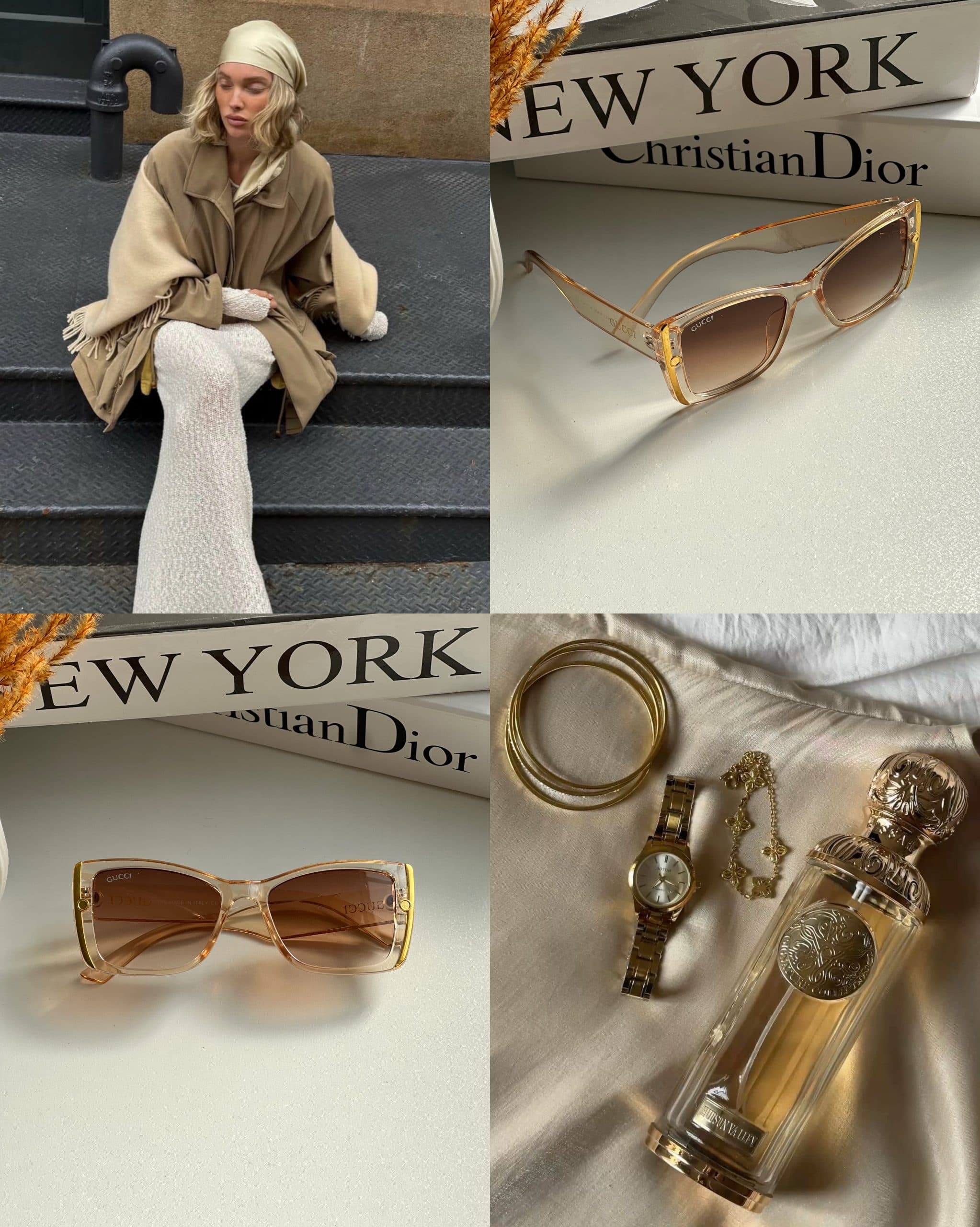 عينك آفتابي برند Gucci زنانه نباتی ترند يووي 400