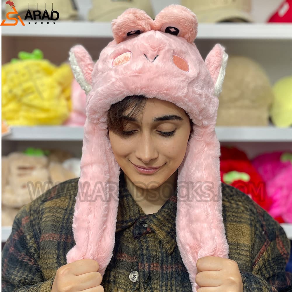 کلاه پمپی طرح قورباغه صورتی — تصویر ۲