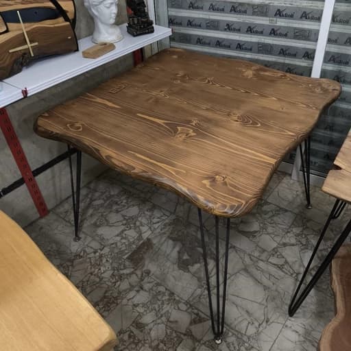 میز نهارخوری روستیک چهار نفره چوب روسی و فلز مبلمان فرنا مدل 1113795
