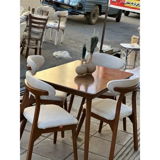 نهارخوری چهارنفره شاخگوزنی چوب توسکا مبلمان فرنا مدل 1113511