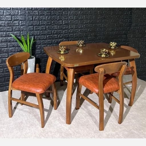نهارخوری چهارنفره مدل خرچنگی چوب توسکا مبلمان فرنا مدل 1113509