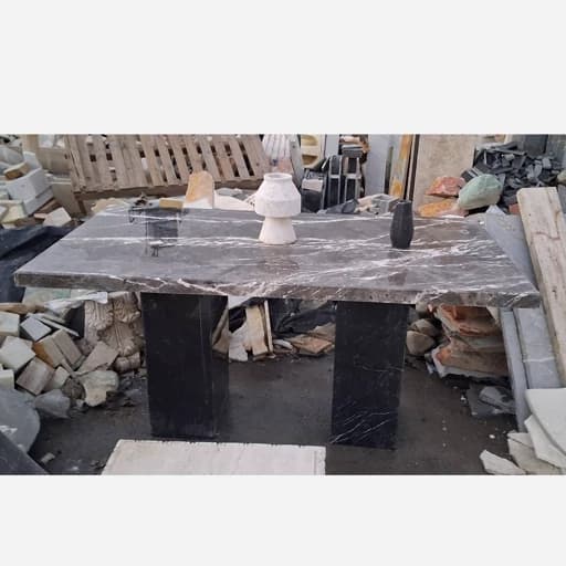 میز ناهارخوری سنگی رنگ مشکی مبلمان فرنا مدل 1113464