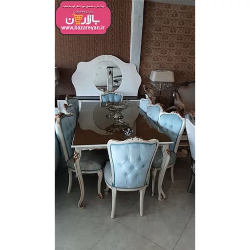 نهارخوری کلاسیک ست مبل مدل زمرد 6 نفره با تخفیف ویژه مبلمان فرنا مدل 1113455
