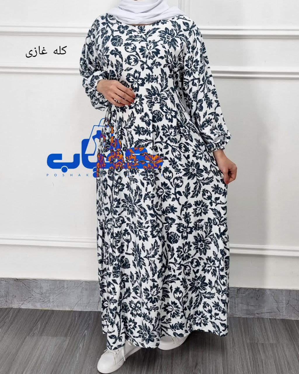 پیراهن ساحلی نخی گلدارطرح کیمیا/کد559 — تصویر ۷