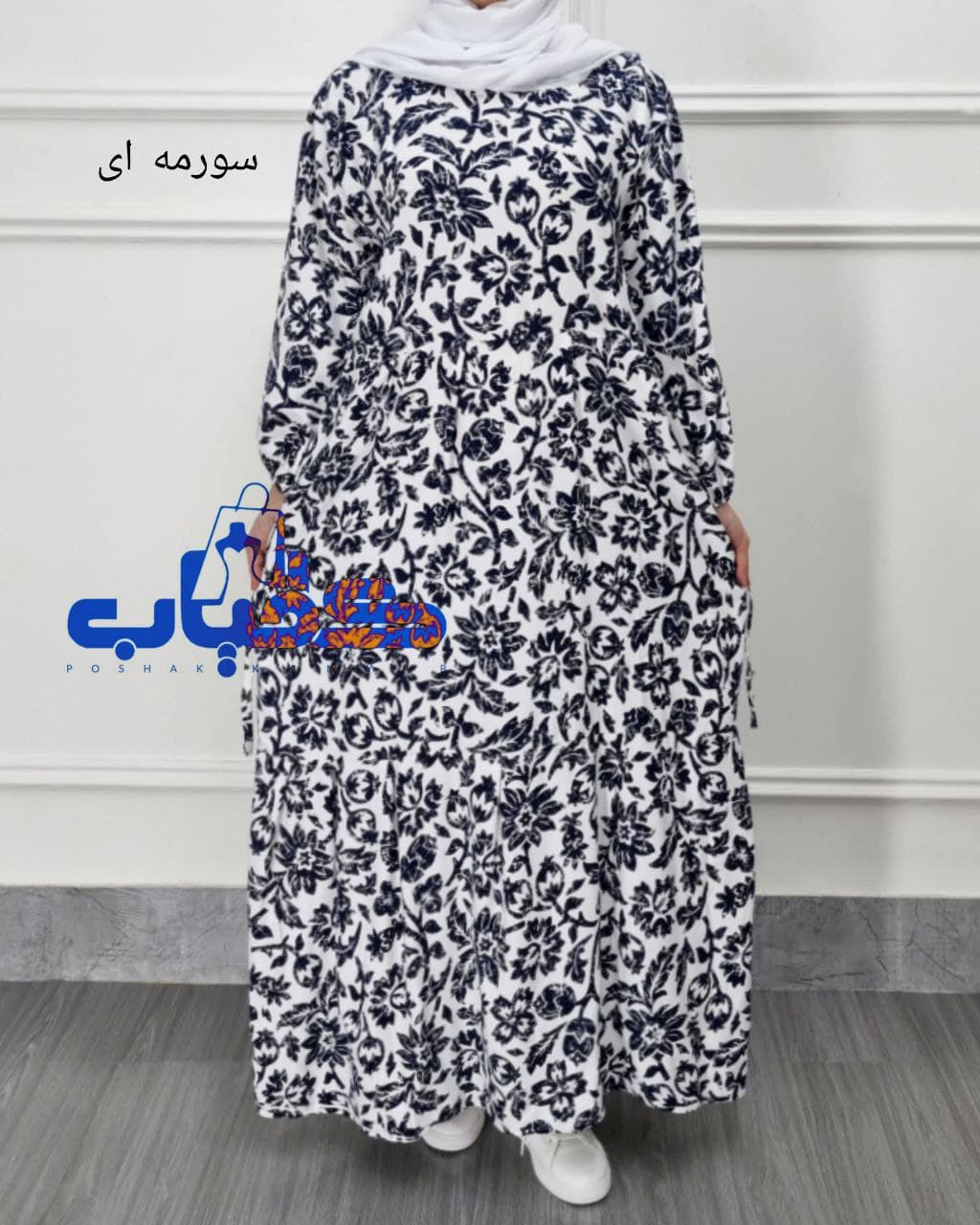 پیراهن ساحلی نخی گلدارطرح کیمیا/کد559 — تصویر ۵
