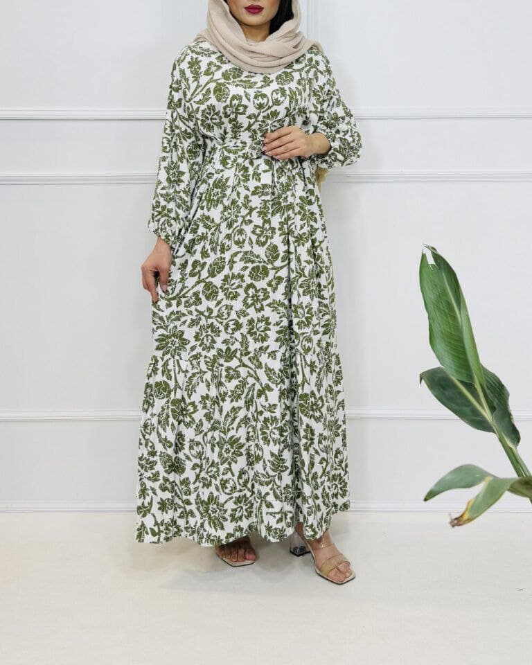پیراهن ساحلی نخی گلدارطرح کیمیا/کد559 — تصویر ۳