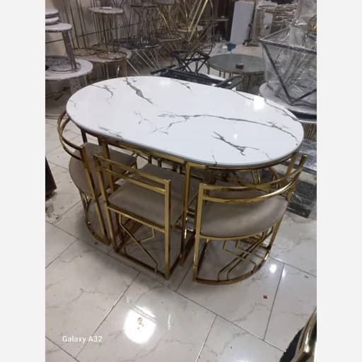 میز ناهارخوری 6نفره کمجافلزی مبلمان فرنا مدل 1113415