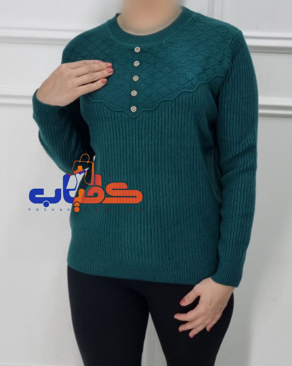 بلوز بافت زنانه وارداتی گرم بالا ترک/530 — تصویر ۴