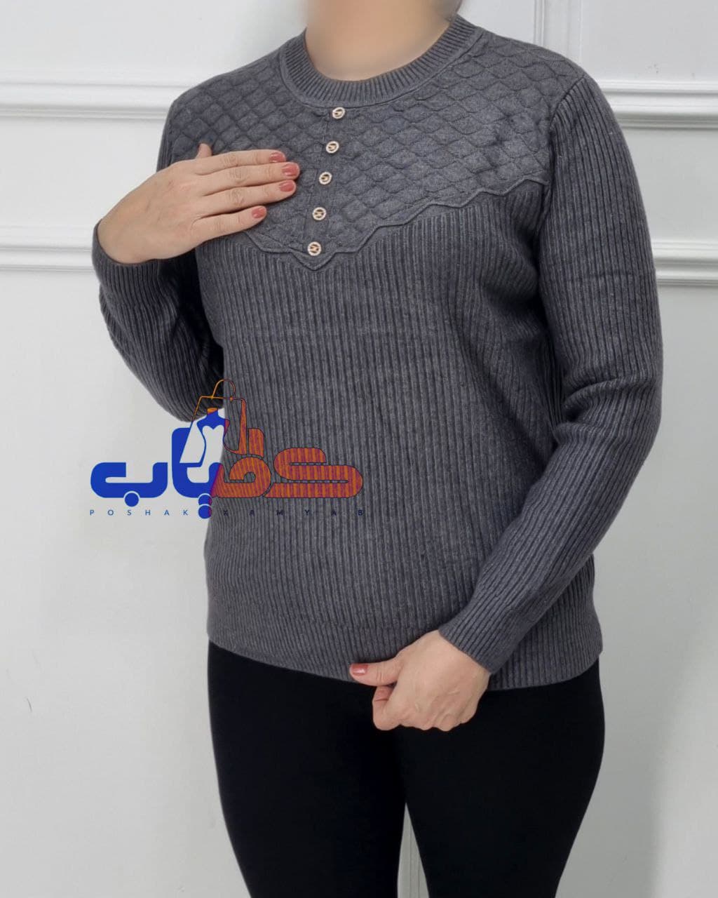 بلوز بافت زنانه وارداتی گرم بالا ترک/530 — تصویر ۳