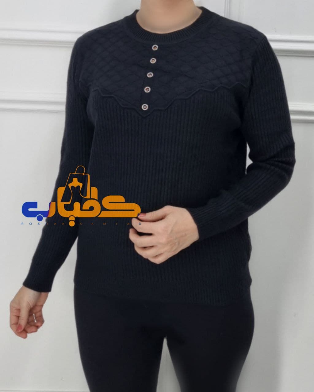 بلوز بافت زنانه وارداتی گرم بالا ترک/530 — تصویر ۸