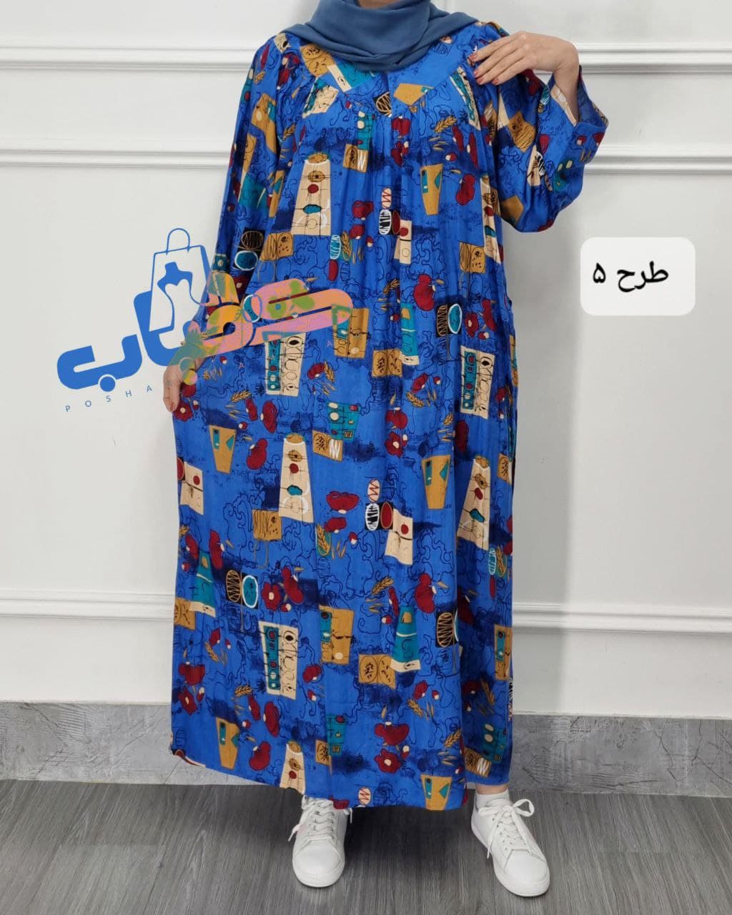 پیراهن ساحلی نخی قواره دار وارداتی/کد516 — تصویر ۳