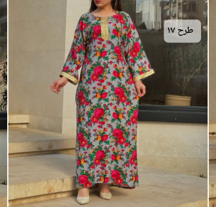 پیراهن ساحلی نخی گلدارطلاکوب وارداتی/کد517 — تصویر ۲