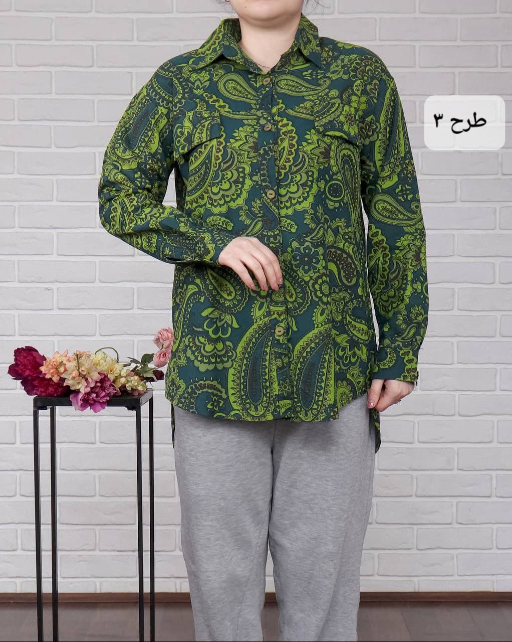 شومیز سنتی لینن طرحدار/کد520 — تصویر ۶