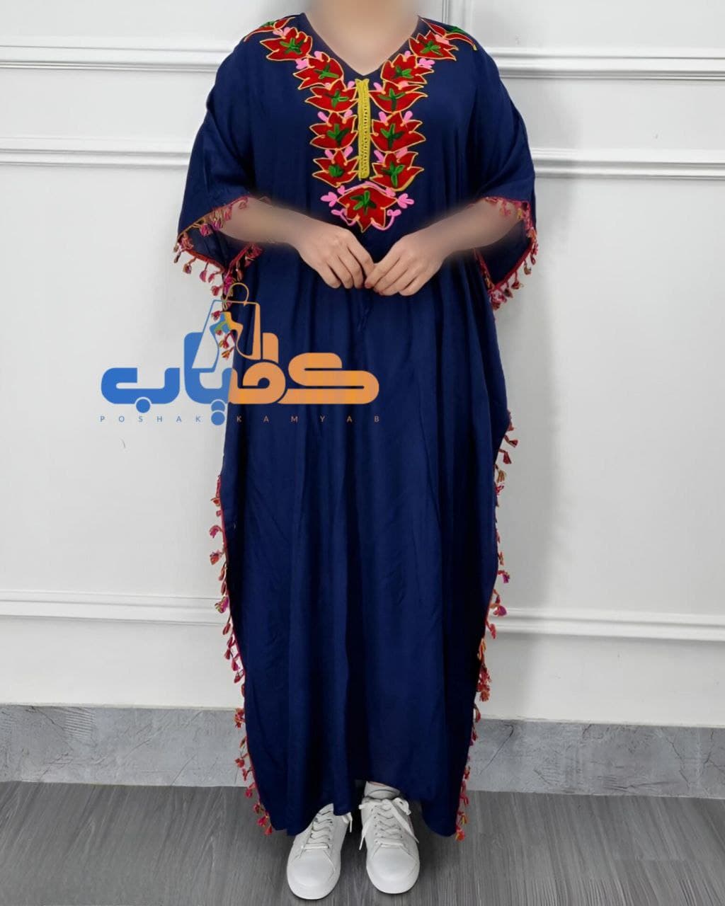 پانچ ساحلی نخی خامه دوزی قواره بزرگ وارداتی/کد515 — تصویر ۳