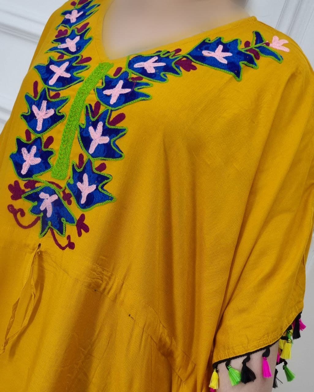 پانچ ساحلی نخی خامه دوزی قواره بزرگ وارداتی/کد515 — تصویر ۸