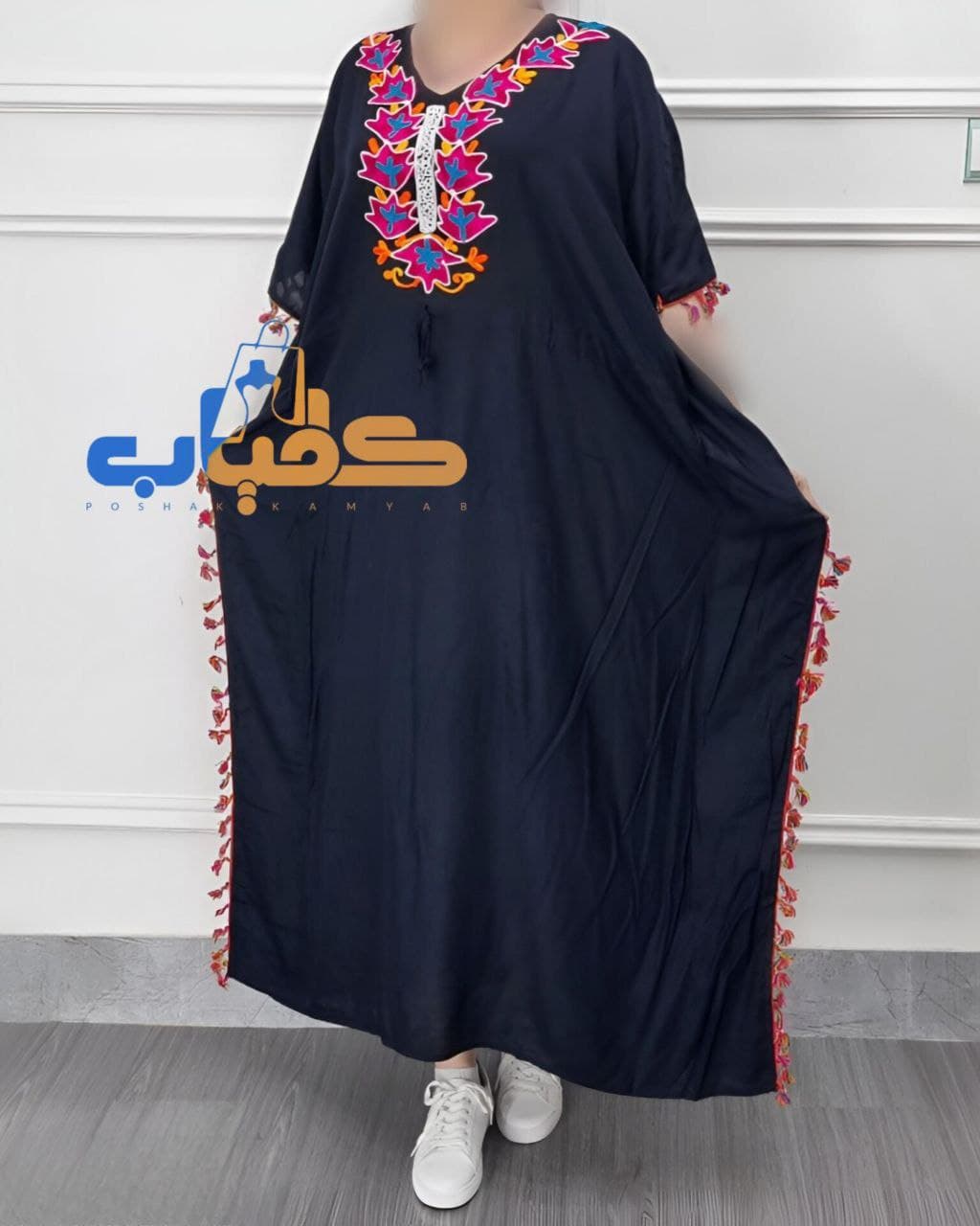 پانچ ساحلی نخی خامه دوزی قواره بزرگ وارداتی/کد515 — تصویر ۲