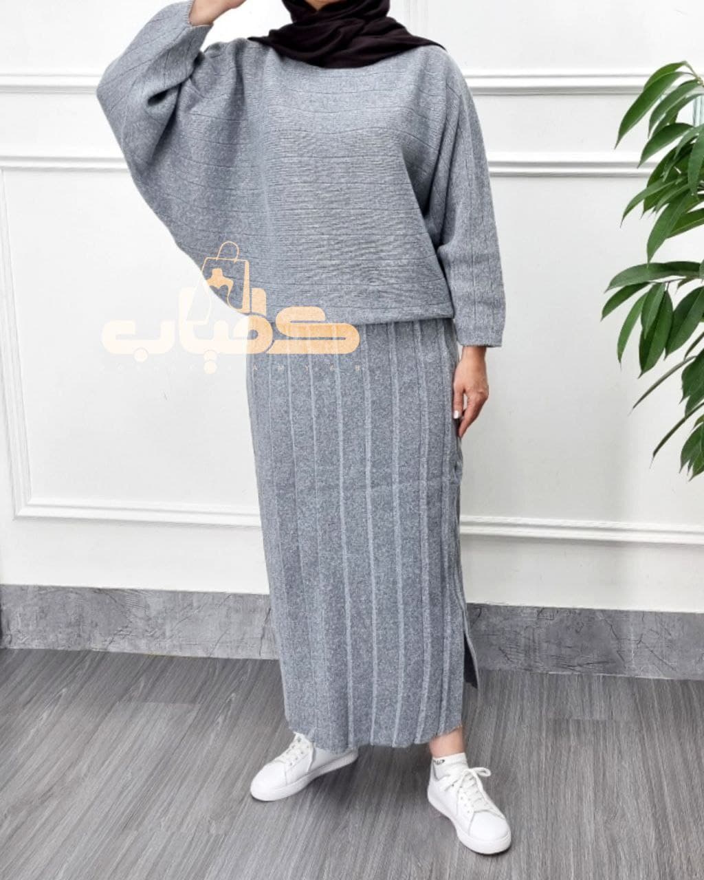 ست بلوز دامن بافت زنانه طرح کیمینو/کد501 — تصویر ۴