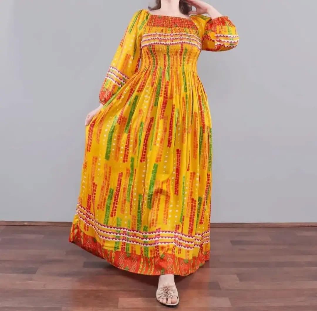 پیراهن ساحلی نخی وارداتی هندی طرح باران/کد499 — تصویر ۲