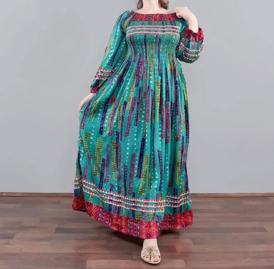 پیراهن ساحلی نخی وارداتی هندی طرح باران/کد499 — تصویر ۳