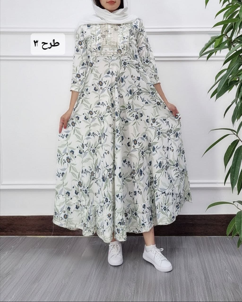 پیراهن ساحلی نخی کورتای سوزندوزی هندی/کد474 — تصویر ۴