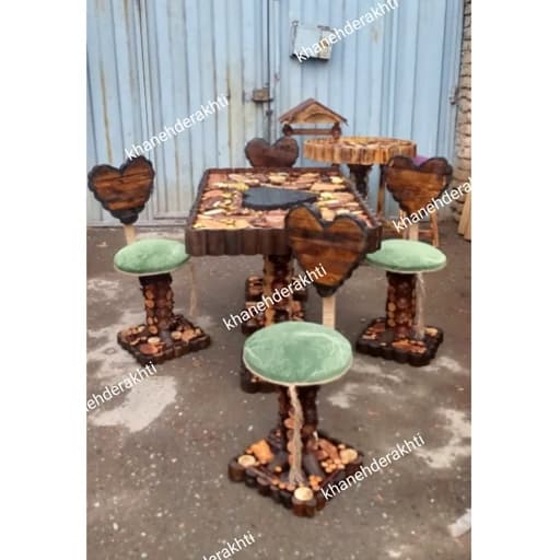 ناهارخوری روستیک نهارخوری جنگلی غذاخوری چوبی کمجا سنتی جدید درختی مبلمان فرنا مدل 1113407