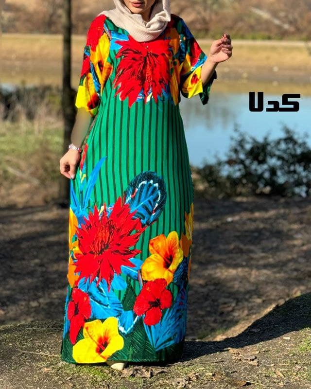 پیراهن ساحلی نخی خارجی قواره دار/کد468 — تصویر ۴