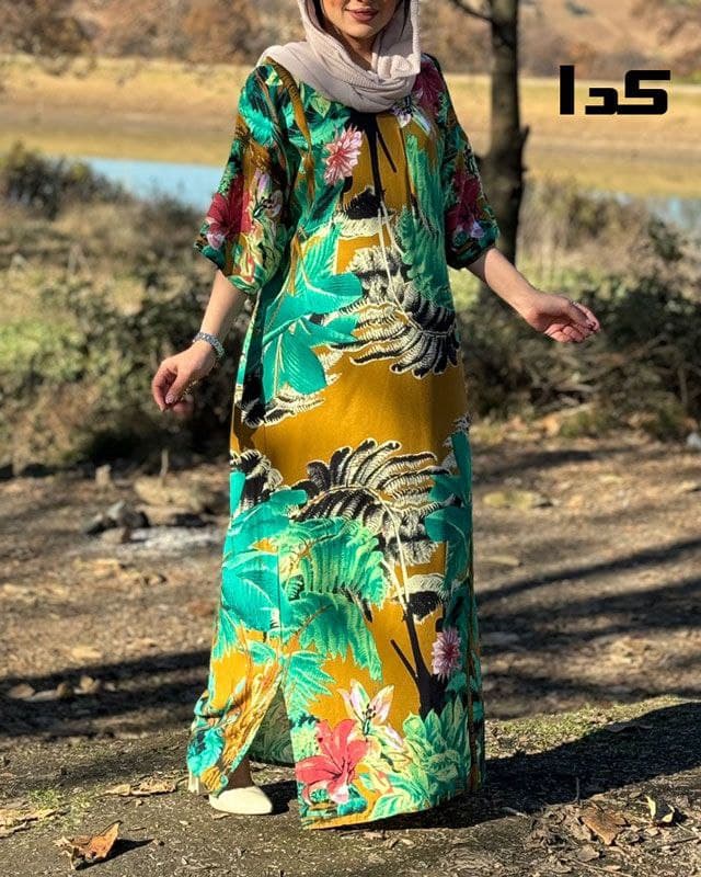 پیراهن ساحلی نخی خارجی قواره دار/کد468 — تصویر ۸