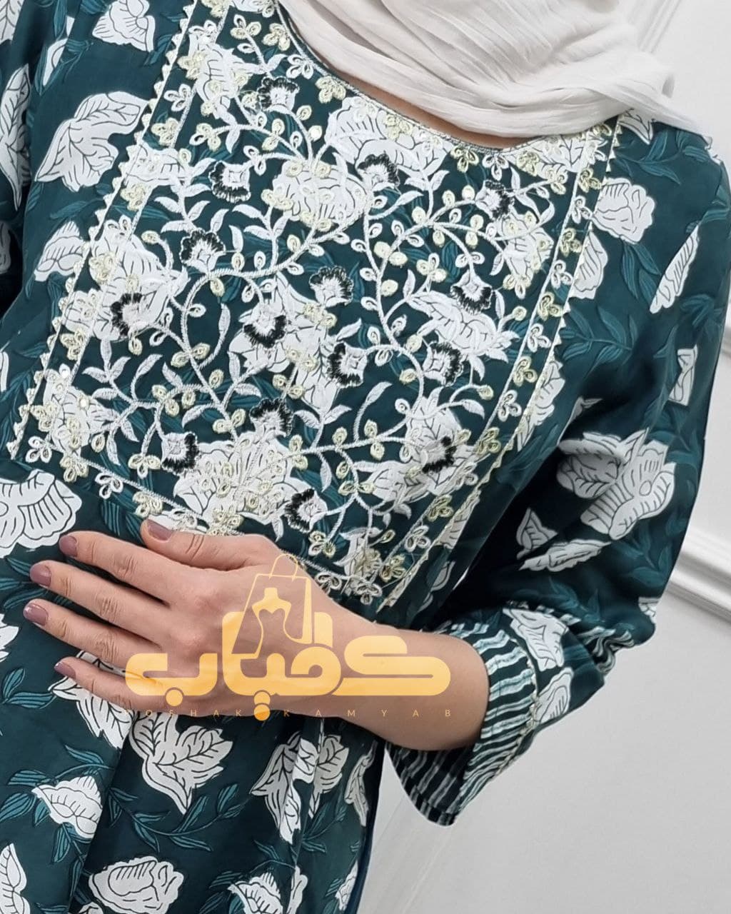 پیراهن ساحلی کورتای سوزندوزی هندی/کد418 (تخفیف ویژه یلدا) — تصویر ۶