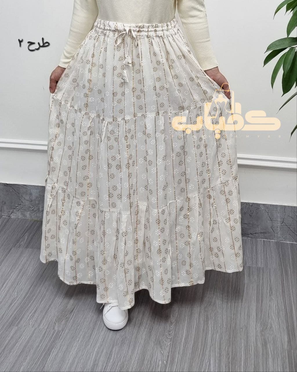 دامن طلاکوب وارداتی هندی/کد404