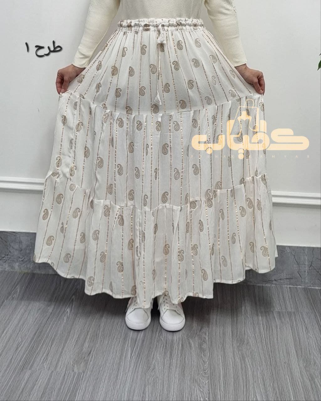دامن طلاکوب وارداتی هندی/کد404 — تصویر ۲