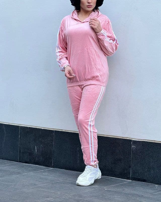 ست هودی شلواراسپرت مخمل کوبیده وارداتی/400 — تصویر ۵