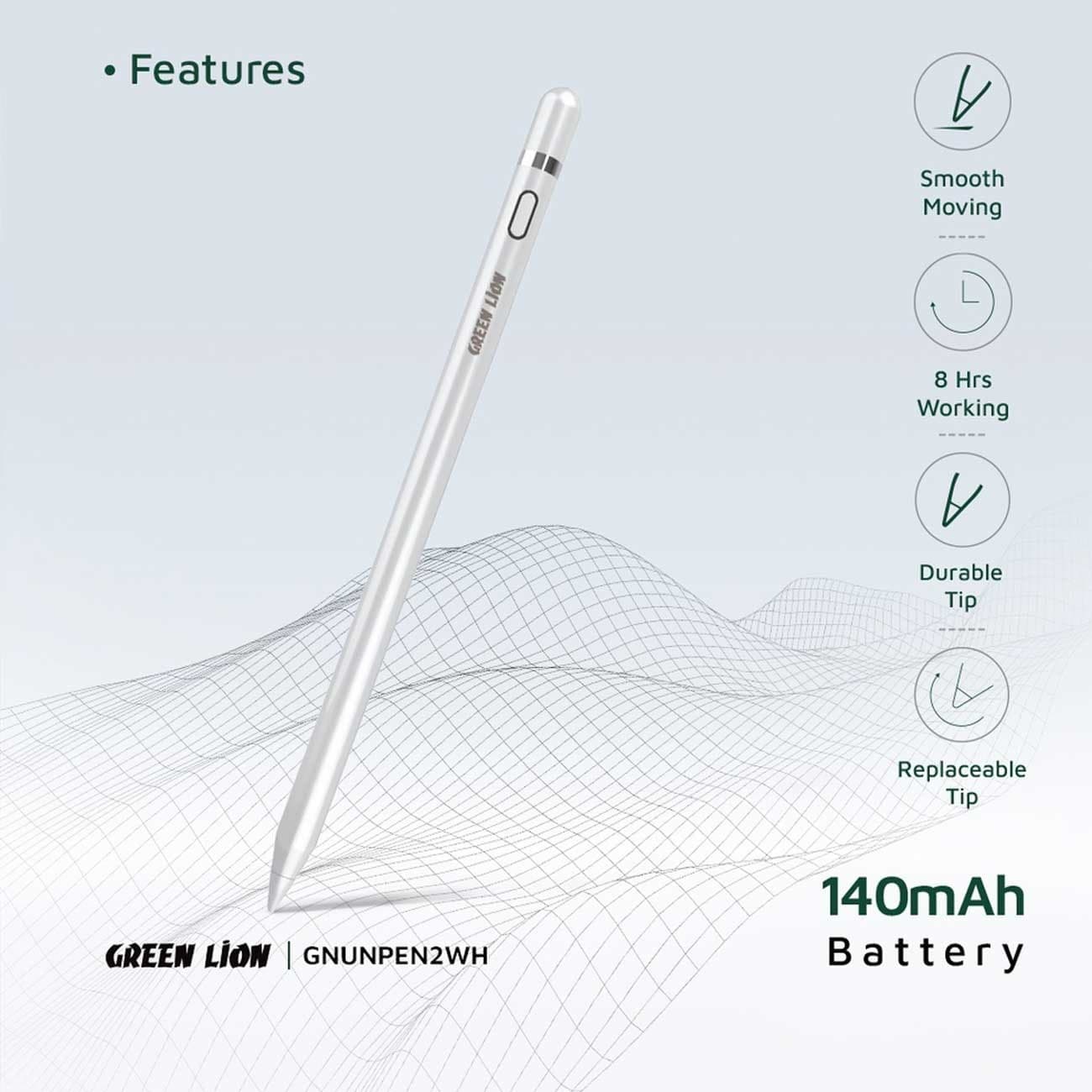 قلم لمسی استایلوس گرین لاین مدل Universal Pencil 2 — تصویر ۳