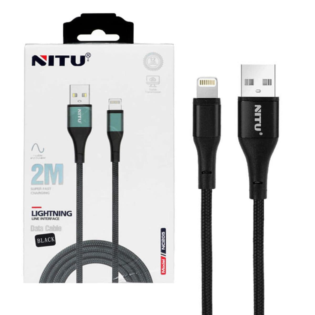 کابل USB به لایتنینگ نیتو مدل NC205 طول 2 متر