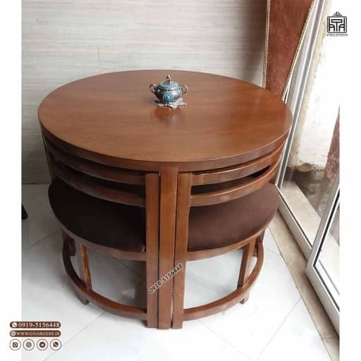 میز ناهارخوری کمجا چهار نفره چوب مبلمان فرنا مدل 1113344