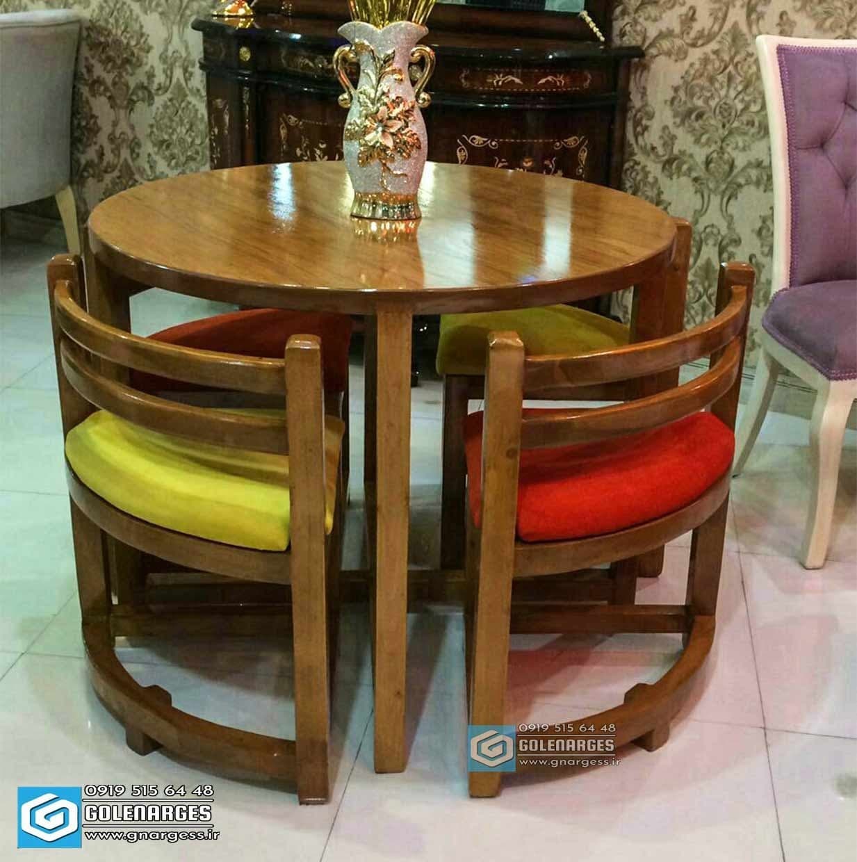 میز ناهارخوری کمجا چهار نفره چوب مبلمان فرنا مدل 1113344 — تصویر ۲